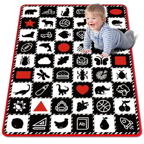 teytoy Tummy Time Training Baby Play Mat - Black and white high contrast-TB00508-Veeddydropshipping