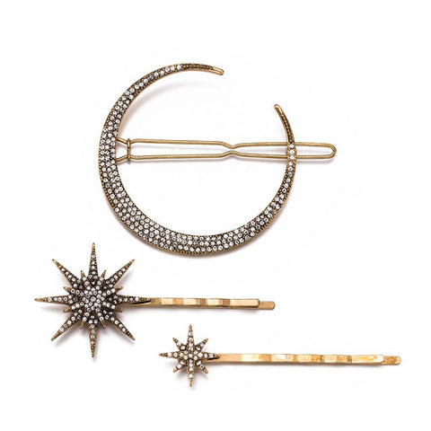 Ancient  Star Rhinestone Hairpin Vintage Women  -JW00502-Veeddydropshipping