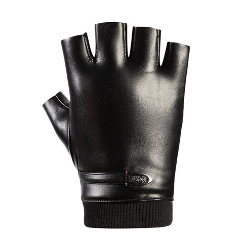 Breathable PU Leather Gloves Winter Fingerless Mittens Half Finger Gloves-OS01007-Veeddydropshipping