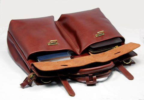 Briefcase Business Bag Leather laptop briefcase Men Shoulder-BS00422-Veeddydropshipping