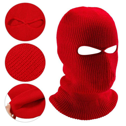New Full Face Cover Mask Two 2 Hole Balaclava Knit Hat Army Tactical CS Winter -OS01166-Veeddydropshipping