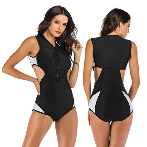 Professional Swimwear One Piece Swimsuit Women Zipper Monokini Swimsuit -OS00309-Veeddydropshipping