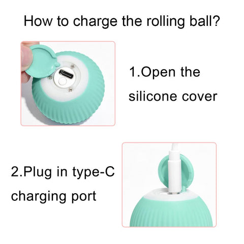 Smart Electric Automatic Rolling Cat Ball Toys-HA01405-Veeddydropshipping
