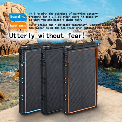 New Sale 80000mAh Solar Portable Large Capacity Ultra-thin Power Bank with Led Lamp-PA00459-Veeddydropshipping