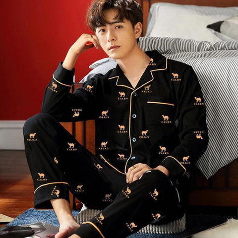 Pieces Lounge Sleepwear Pyjamas Plaid spring Bedgown Home Clothes-MF01660-Veeddydropshipping