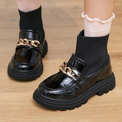 Children Fur Short Ankle Boots Toddlers Girls PU Leather Shoes-TB00140-Veeddydropshipping