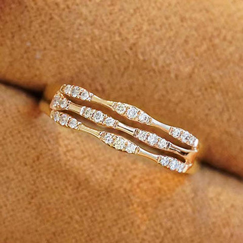 Fashion Gold Color Wedding Rings for Women Simple Stylish -JW01388-Veeddydropshipping