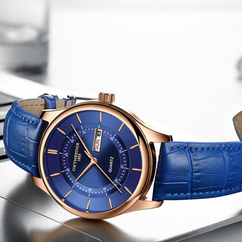 Men Leather Waterproof Watches Business Fashion Japan Quartz-JW00667-Veeddydropshipping