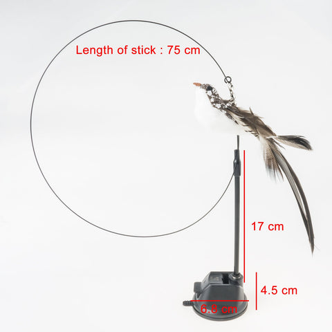 Handfree Bird/Feather Cat Wand with Bell-HA01381-Veeddydropshipping