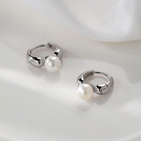 Simple Celebrity Style Gold Pearl Drop Earrings For Woman-JW00145-Veeddydropshipping
