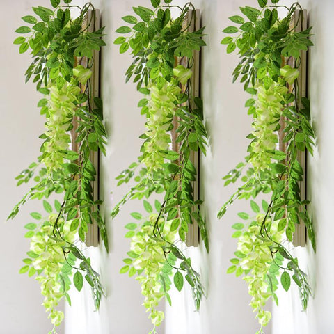 Flower String Artificial Wisteria Vine Garland Plants-HA00727-Veeddydropshipping