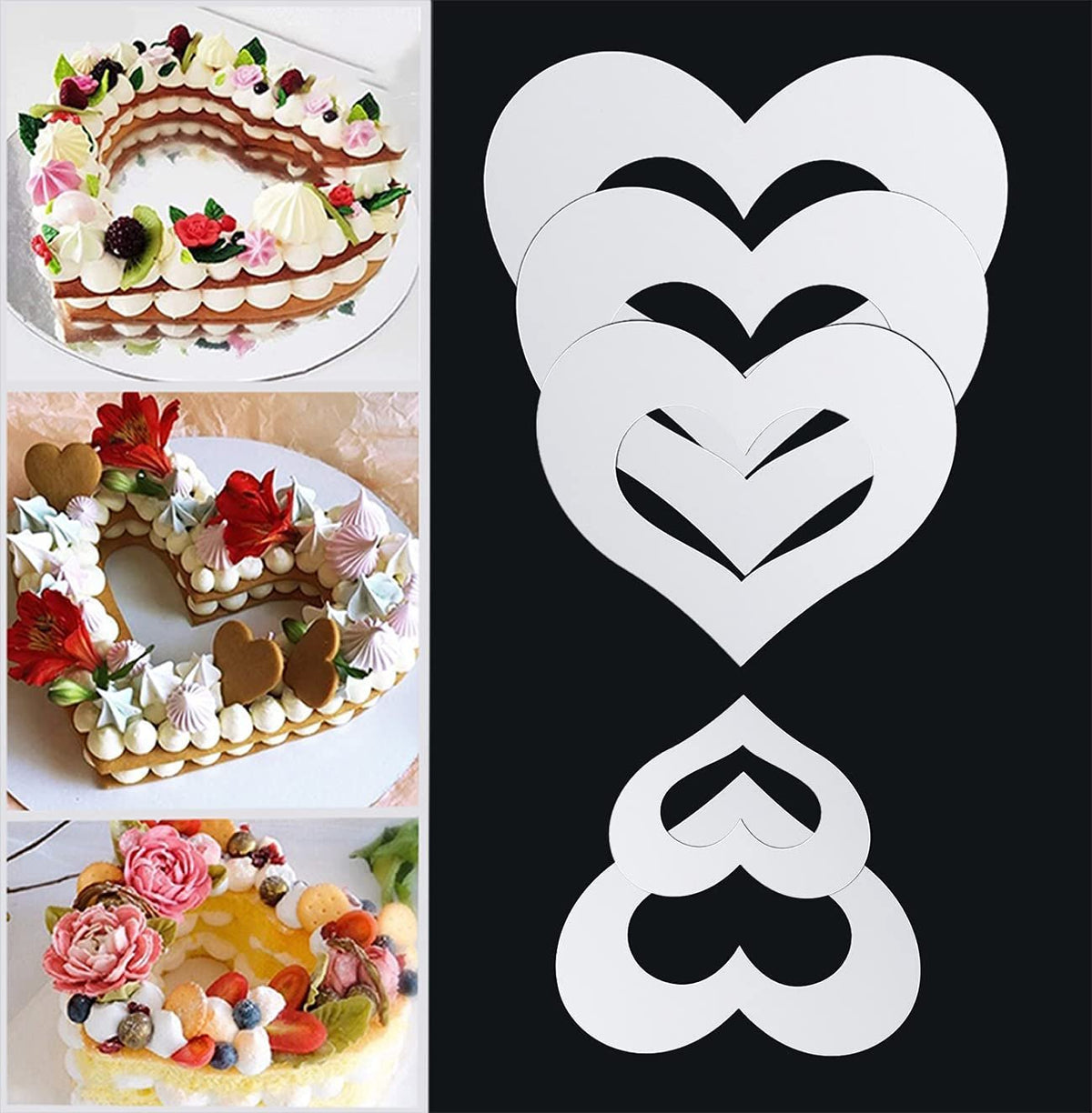 Heart-shaped Cake Stencils Baking Templates-HA01209-Veeddydropshipping