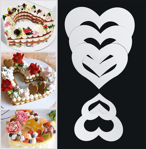 Heart-shaped Cake Stencils Baking Templates-HA01209-Veeddydropshipping