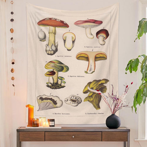 Botanical Print Floral Tapestry Wall Hanging-HA00218-Veeddydropshipping
