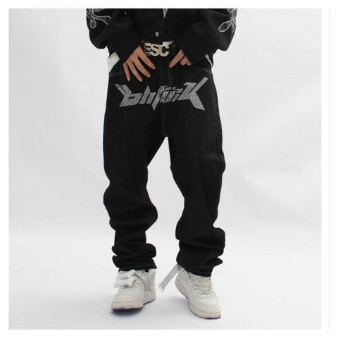 jeans y2k American street retro mid-waist fashion-MF00647-Veeddydropshipping