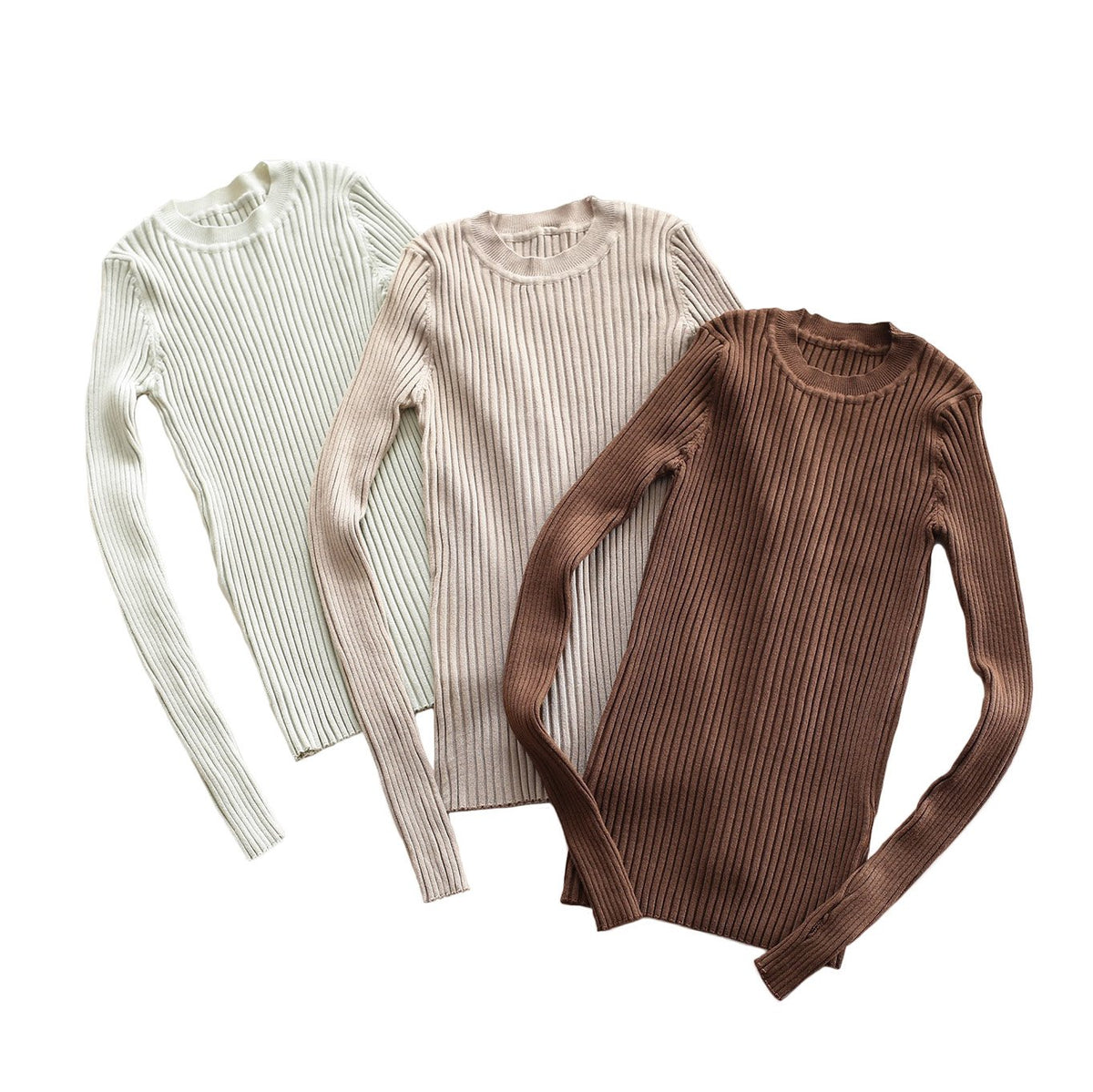 Women Sweater Pullover Basic Ribbed Sweaters-WF00029-Veeddydropshipping