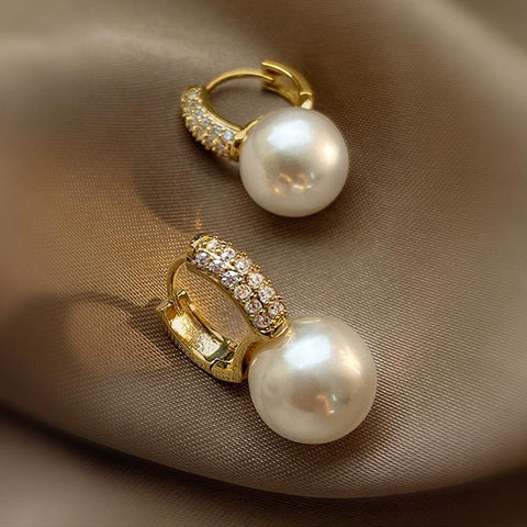 Fashion Pearl Earrings Jewelry Zircon Drop Earrings for Women -JW01437-Veeddydropshipping