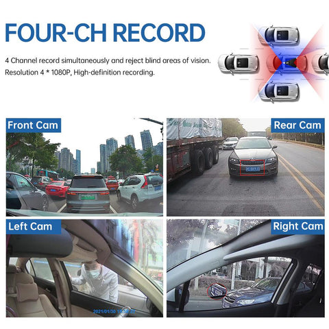 FONDIM Mini Hidden Dash Cam M8S 4CH 360 HD 4*1080P for Car DVR-AM00557-Veeddydropshipping