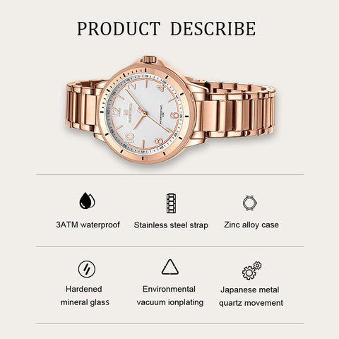 Female Wristwatch Stainless Steel Lady Quartz Bracelet -JW00913-Veeddydropshipping