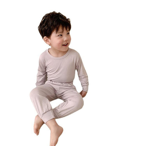 2022 Children Modal Pajamas Set Baby Kid Simple Solid Sleepwear-TB01104-Veeddydropshipping