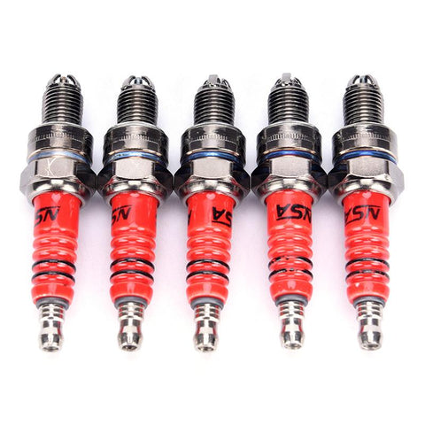 Pack of 1 Racing 3 Electrode Spark Plug A7TC for  50cc,70cc,90cc-AM00128-Veeddydropshipping