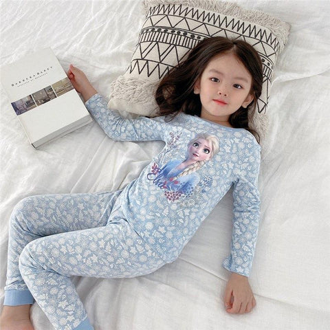 Children Clothing Cartoon Frozen Elsa Girls Long Sleeve Pajama Sets Kid Baby Pyjamas Sleepwear Spring Home Nightgown