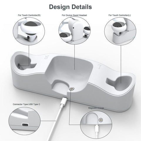 Magnetic Charging Dock Station For Oculus Quest2 Goggles Glasses -CE01188-Veeddydropshipping