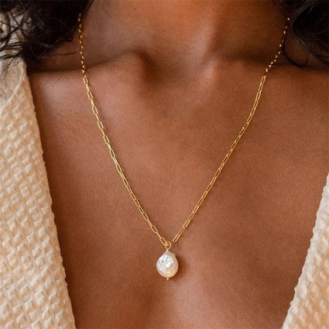 Trendy Y-shaped Stainless Steel Necklace Gold Color Jewelry -JW00153-Veeddydropshipping