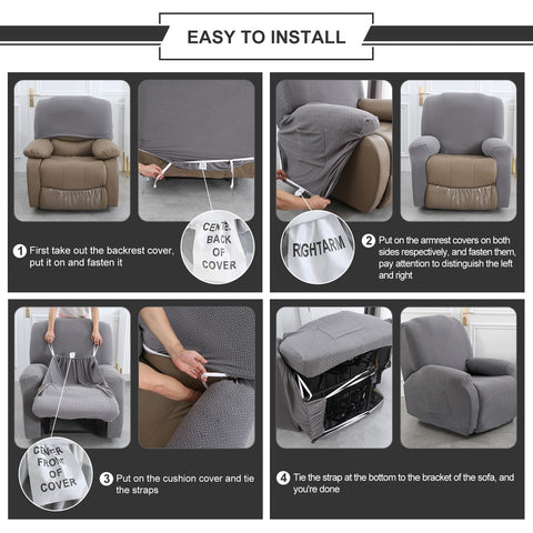 Jacquard Stretch Sofa Cover Recliner Protection Pad-HA00518-Veeddydropshipping
