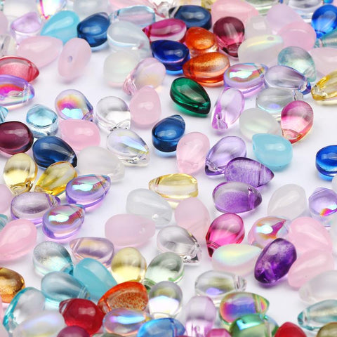 Water Drop Shape Czech Glass Beads Crystal For DIY -JW01530-Veeddydropshipping