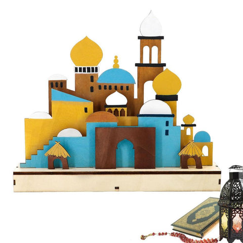 Night Lights Ornament Decor 3D Mosque Castle LED Islamic-HA00318-Veeddydropshipping
