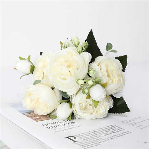 Peony Artificial Flowers Bouquet Fake Flowers-HA00254-Veeddydropshipping