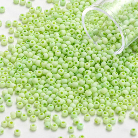 Matte Solid Color Frosted Round Glass Loose Beads  For DIY -JW01522-Veeddydropshipping