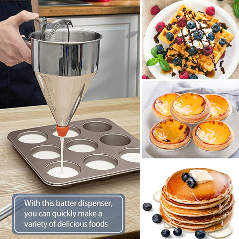 Pancake Batter Dispenser Multi-Caliber Stainless Steel-HA01201-Veeddydropshipping