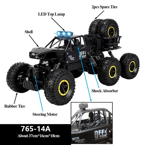 Paisible Rock Crawler 4WD 6WD Off Road RC Car Remote Control Toy Machine-TB01436-Veeddydropshipping