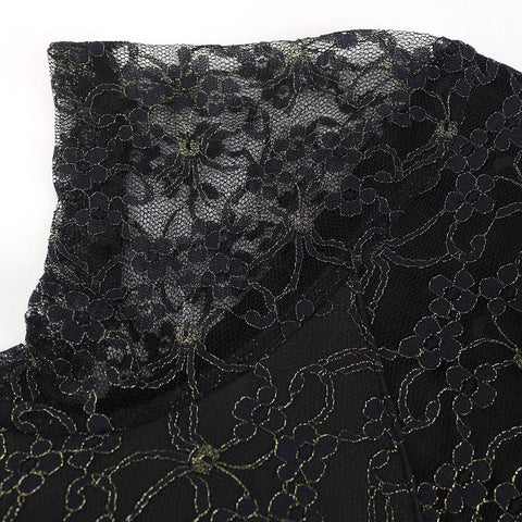 Black Dress Lace Patchwork Elegant for Women-WF00025-Veeddydropshipping
