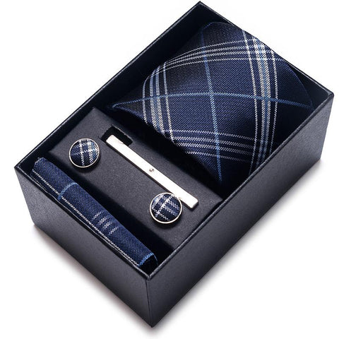 100% Silk Brand Tie Handkerchief Cufflink Set For Men-JW01312-Veeddydropshipping