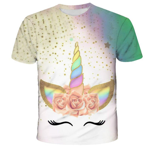 2023 New Summer Baby Boys Unicorn T shirt Cartoon Print Kids T-Shirts-TB01144-Veeddydropshipping