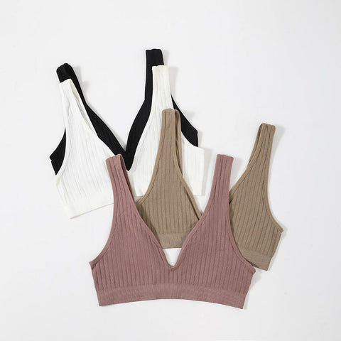 Women Underwear Sleeveless Deep V Sexy Bra-WF00912-Veeddydropshipping