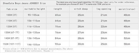 SheeCute Boys Spring Autumn jeans Kids Denim pants casual Fit Stretch Straight-TB01311-Veeddydropshipping