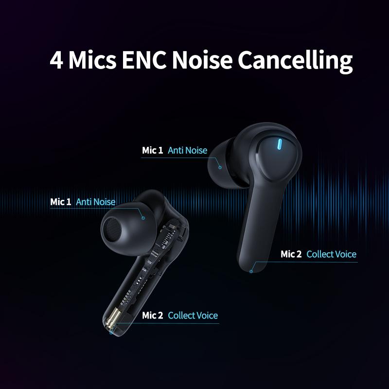 Bluetooth Headphones 4-Mics ENC Call Noise Cancelling-Veeddydropshipping