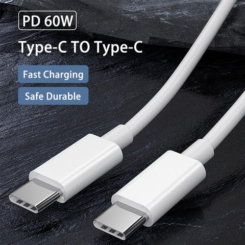 PD 60W Fast Charging Typ-C to Type C Cable For iPhone iPad Samsung Xiaomi Redmi POCO-PA00592-Veeddydropshipping