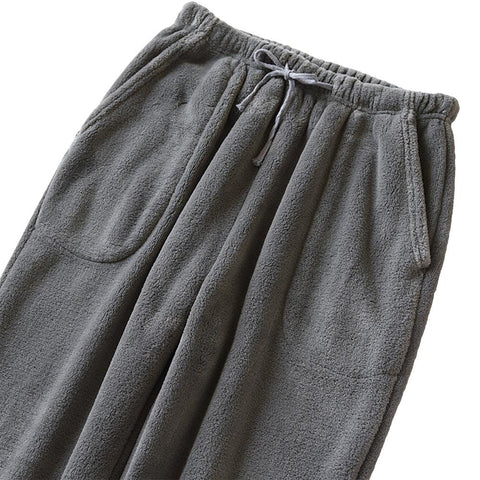 Drawstring Pocket Sleep Bottom Casual Comfort Flannel Fleece Super-MF01587-Veeddydropshipping