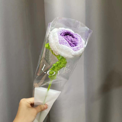 DIY Rose Flower Hand-Woven Imitation Crochet  Flower-HA00695-Veeddydropshipping