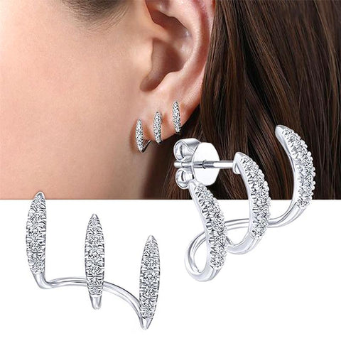Claws Stud Earrings with Crystal CZ Stone Modern Design Fashion Versatile -JW01450-Veeddydropshipping