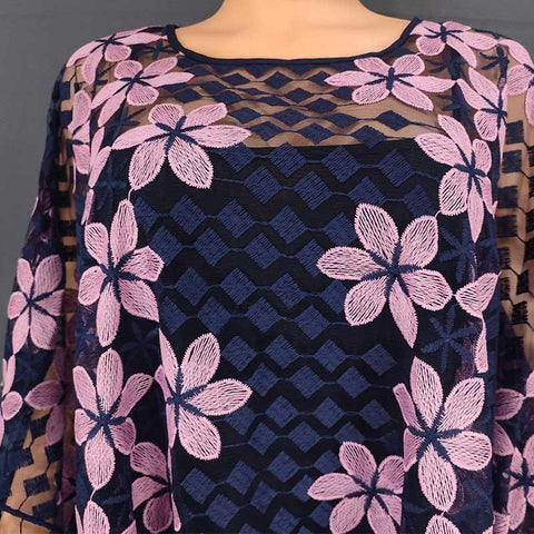 Fashion Two Piece African Mesh Dress-WF01678-Veeddydropshipping