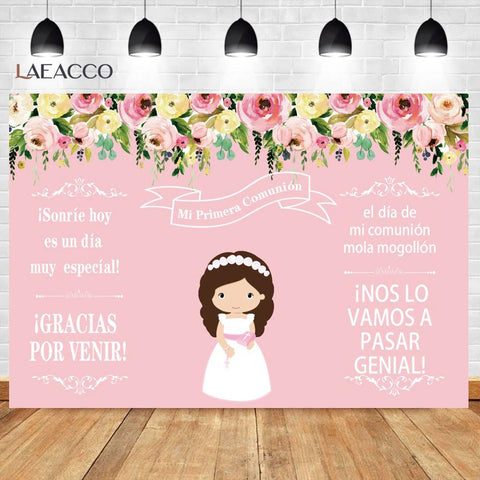 My First Communion Baby Shower Birthday Girl Baptism Photography Background -CE00330-Veeddydropshipping
