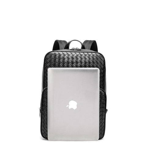 Business Casual Large-capacity Men&#39;s Backpack Woven PU Leather-BS00320-Veeddydropshipping