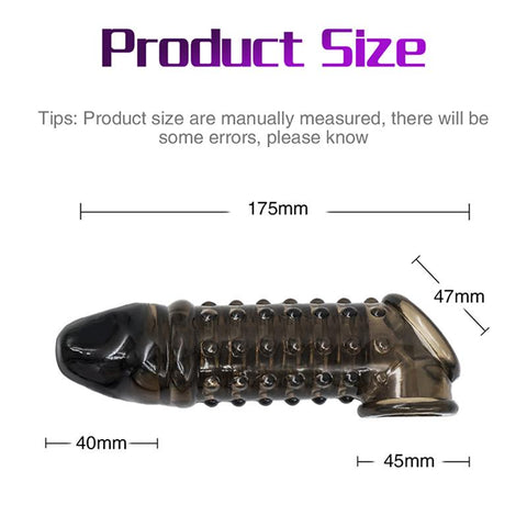 Reusable Penis Extender Cock Rings Delay Ejaculation Penis Condoms Dick Sleeve -BH01233-Veeddydropshipping