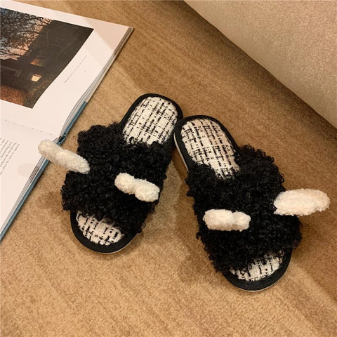 Warm Cotton Closed Toe Slippers Home Cartoon Giraffe Plush-BS01272-Veeddydropshipping